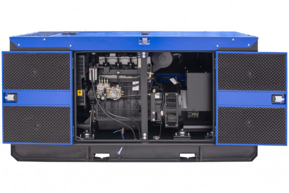 Дизельный генератор ТСС ЭД-40-Т400 в шумозащитном кожухе на прицепе