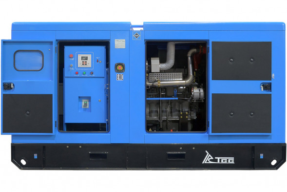 Дизельный генератор ТСС ЭД-150-Т400 в шумозащитном кожухе на прицепе