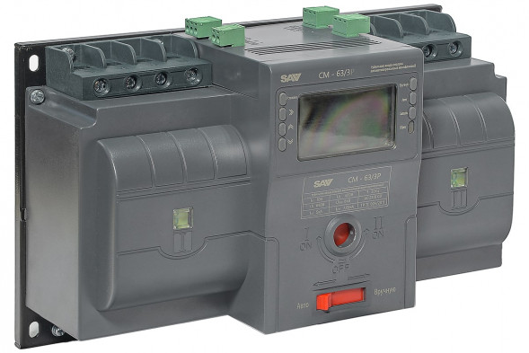 Рубильник реверсивный автоматизированный моноблочный (Блок автоматического ввода резерва АВР) CM-63/